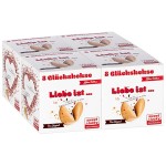 4 Faltschachteln für jeweils 8 Glückskekse mit Liebe ist... Motiv