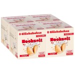 4 Faltschachteln für jeweils 8 Glückskekse mit einem Hochzeits-Motiv