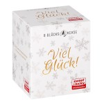 1 Faltschachtel für 8 Glückskekse mit einem Viel Glück-Motiv