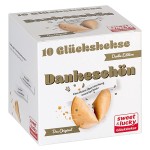 Faltschachtel für 8 Glückskekse mit einem Dankeschön-Motiv