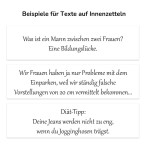 Zettel-Beispiele für Mädelsabend Glückskekse