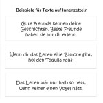 Zettel-Beispiele für Party Glückskekse