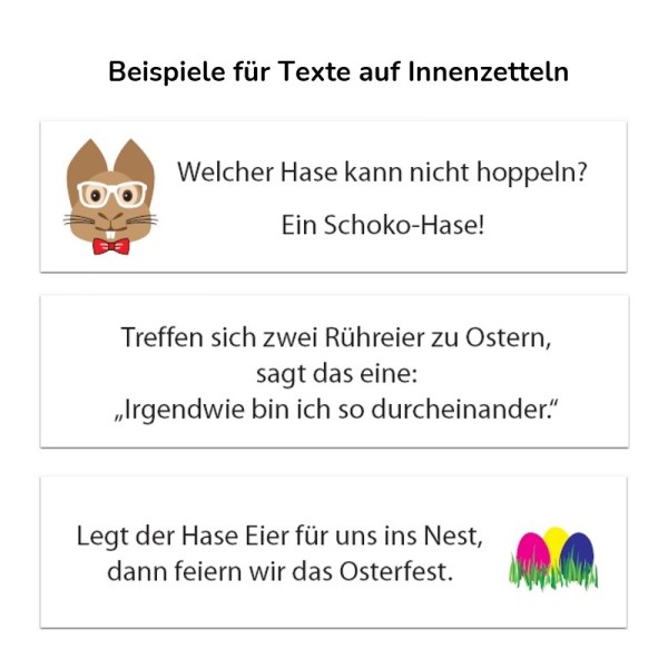 Zettel-Beispiele für Ostern Glückskekse